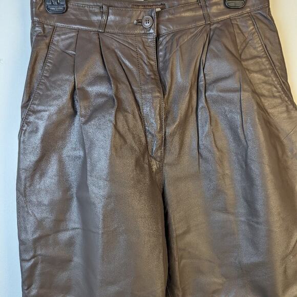 Vintage 80's Toff's Leather Pants - 12 - Picture 4 of 7